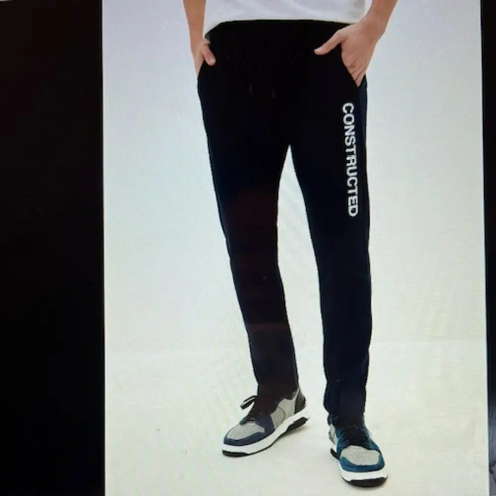 LC Waikiki Black Slim Fit CONSTRUCTED Mens Joggers Sz L